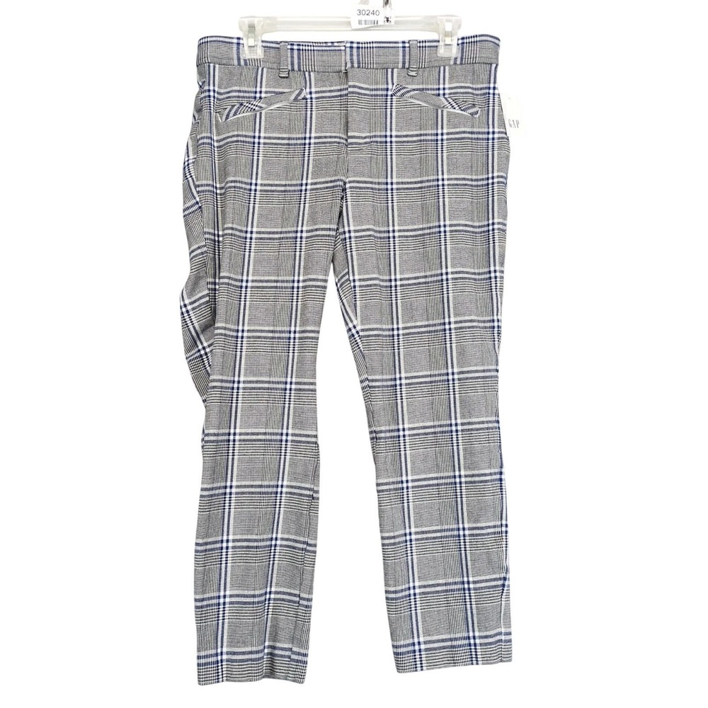 NWT Gap Signature Skinny Ankle Plaid Pants Womens 10 31x25" Stretch Zip Pockets